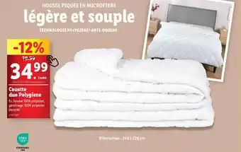 Lidl Couette duo polygiene offre