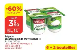 Bi1 SOIGNON Yaourts au lait de chèvre nature offre