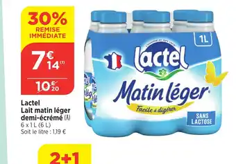 Bi1 LACTEL Lait matin léger demi-écrémé offre