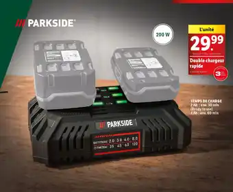 Lidl Parkside double chargeur rapide offre