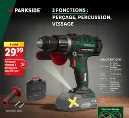 Lidl Parkside perceuse visseuse a percussion sans fil 3 en 1 offre