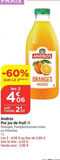 Bi1 ANDROS Pur jus de fruit offre