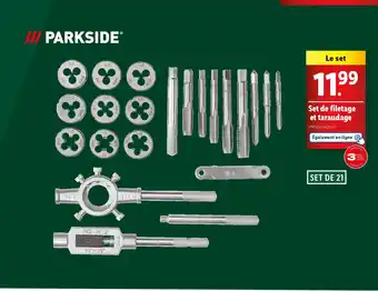 Lidl Parkside set de filetage et taraudage offre