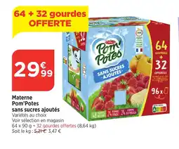 Bi1 Materne Pom'Potes sans sucres ajoutés offre