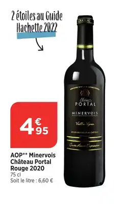 Bi1 AOP Minervois Château Portal Rouge 2020 offre