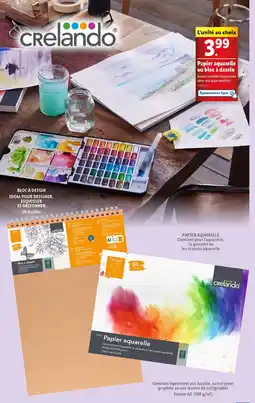 Lidl Crelando papier aquarelle ou bloc a dessin offre