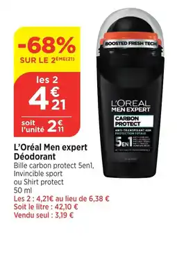 Bi1 L'ORÉAL Men expert Déodorant offre