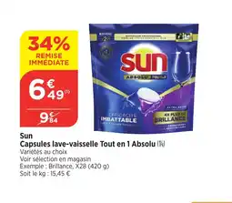 Bi1 SUN Capsules lave-vaisselle Tout en 1 Absolu offre