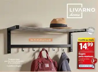 Lidl Livarno home etagere porte manteaux offre