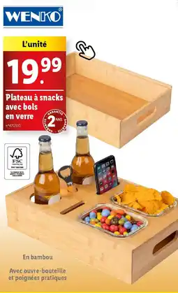 Lidl Wenko plateau a snacks avec bols en verre offre