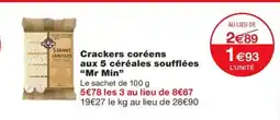 Monoprix MR MIN Crackers coréens aux 5 céréales soufflées offre