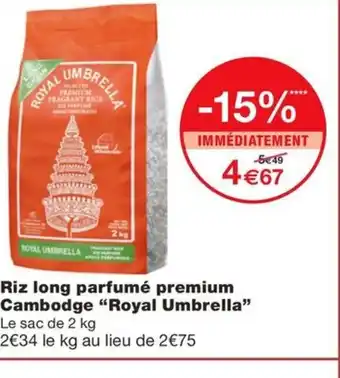 Monoprix ROYAL UMBRELLA Riz long parfumé premium Cambodge offre