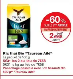 Monoprix TAUREAU AILE Riz thaï Bio offre