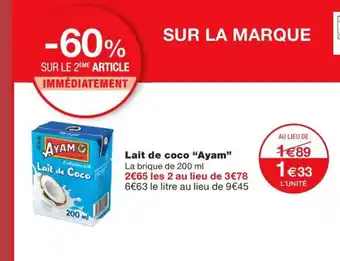 Monoprix AYAM Lait de coco offre