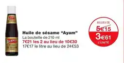 Monoprix AYAM Huile de sésame offre