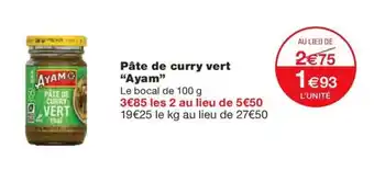 Monoprix AYAM Pâte de curry vert offre