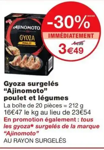 Monoprix AJINOMOTO Gyoza surgelés poulet et légumes offre