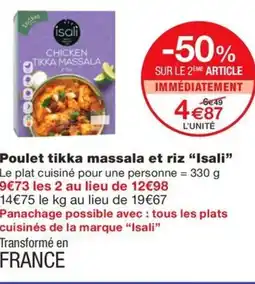 Monoprix ISALI Poulet tikka massala et riz offre