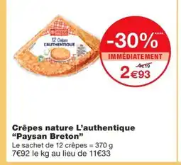 Monoprix PAYSAN BRETON Crêpes nature L'authentique offre