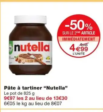 Monoprix NUTELLA Pâte à tartiner offre