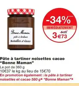 Monoprix BONNE MAMAN Pâte à tartiner noisettes cacao offre