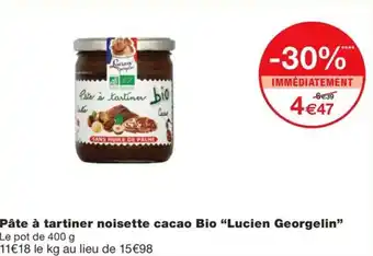 Monoprix LUCIEN GEORGELIN Pâte à tartiner noisette cacao Bio offre