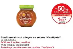 Monoprix CONFIPOTE Confiture abricot allégée en sucres offre