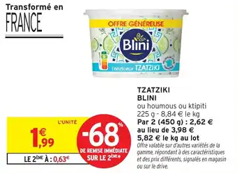 Intermarché Blini tzatziki offre