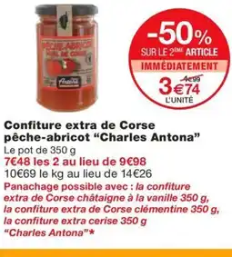 Monoprix CHARLES ANTONA Confiture extra de Corse pêche-abricot offre