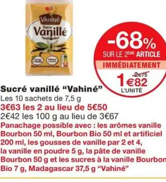 Monoprix VAHINE Sucré vanillé offre