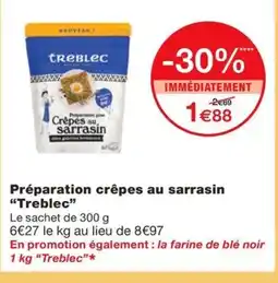 Monoprix TREBLEC Préparation crêpes au sarrasin offre