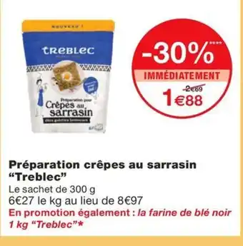 Monoprix TREBLEC Préparation crêpes au sarrasin offre