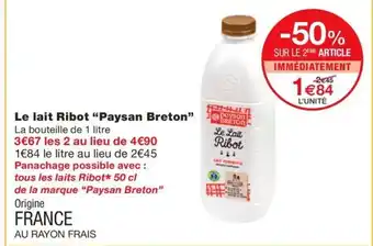 Monoprix PAYSAN BRETON La lait Ribot offre