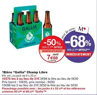 Monoprix GALLIA Bière Champ Libre offre