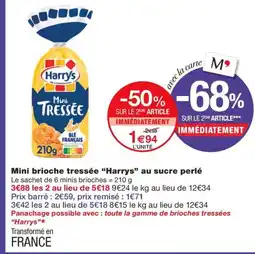 Monoprix HARRYS Mini brioche tressée au sucre perlé offre