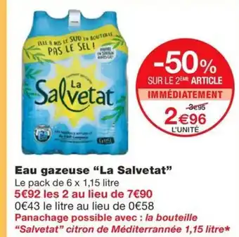 Monoprix LA SALVETAT Eau gazeuse offre