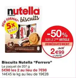 Monoprix Biscuits Nutella offre