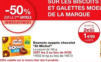 Monoprix ST MICHEL Doonuts nappés chocolat offre