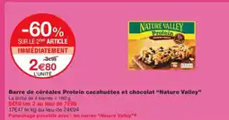 Monoprix NATURE VALLEY Barre de céréales Protein cacahuètes et chocolat offre