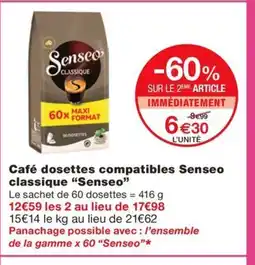 Monoprix SENSEO Café dosettes compatibles Senseo classique offre