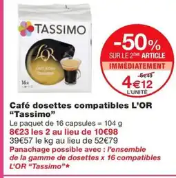 Monoprix TASSIMO Café dosettes compatibles L'OR offre