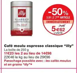 Monoprix ILLY Café moulu espresso classique offre