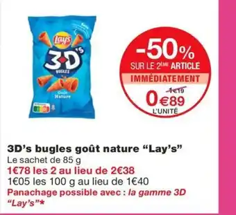 Monoprix LAY'S 3D's bugles goût nature offre