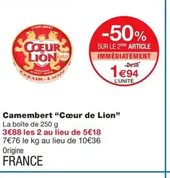 Monoprix CŒUR DE LION Camembert offre