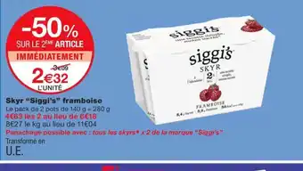 Monoprix SIGGIS Skyr framboise offre