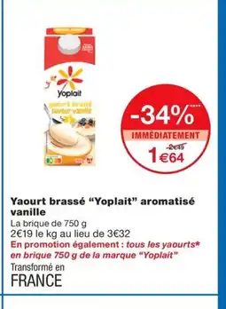 Monoprix YOPLAIT Yaourt brassé  aromatisé vanille offre