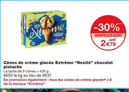 Monoprix Cônes de crème glacée Extrême chocolat pistache offre