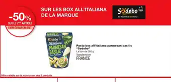 Monoprix SODEBO Pasta box all'italiana parmesan basilic offre