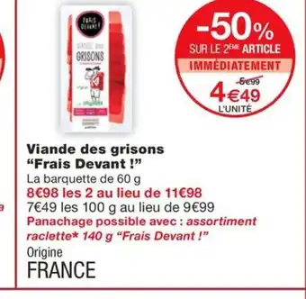 Monoprix FRAIS DEVANT Viande des grisons offre