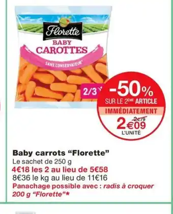 Monoprix FLORETTE Baby carrots offre